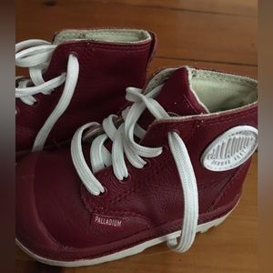 Palladium Red leather boots